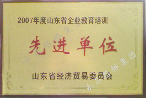 2007年度山東省企業(yè)教育培訓(xùn)先進(jìn)單位